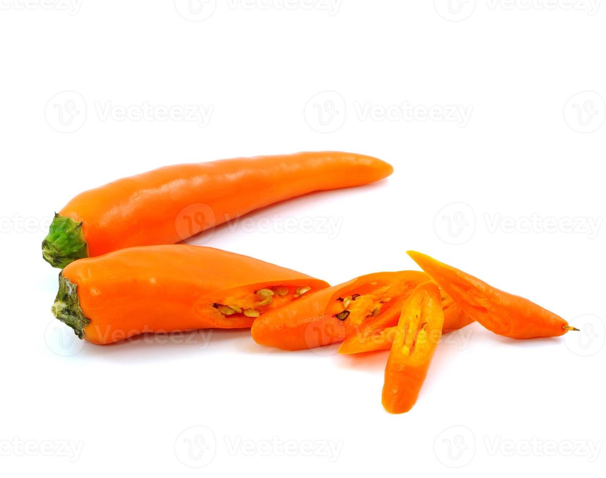 orange pepper on white background photo