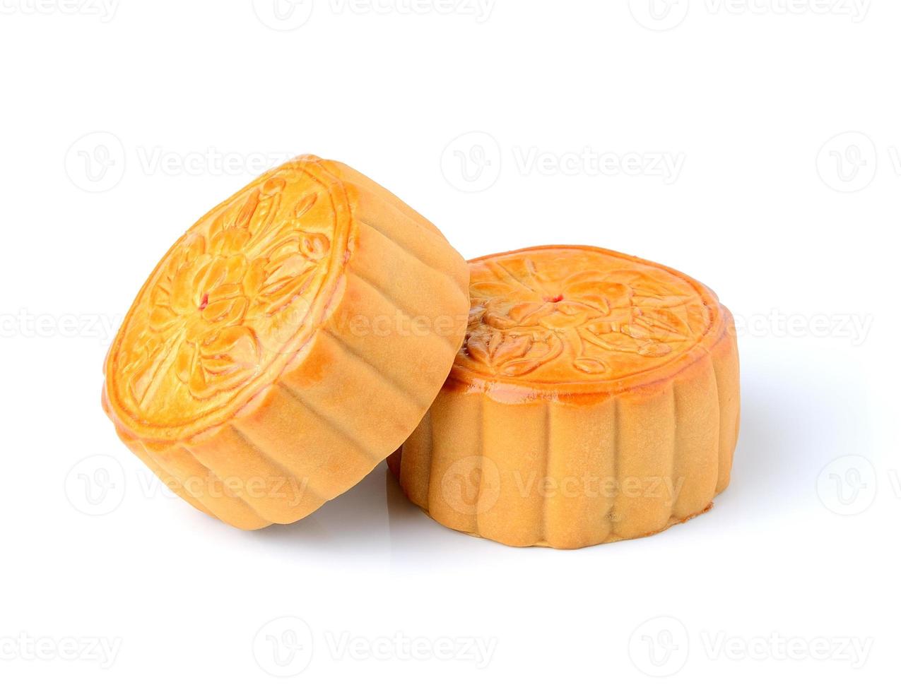 Festival moon cake on white background photo