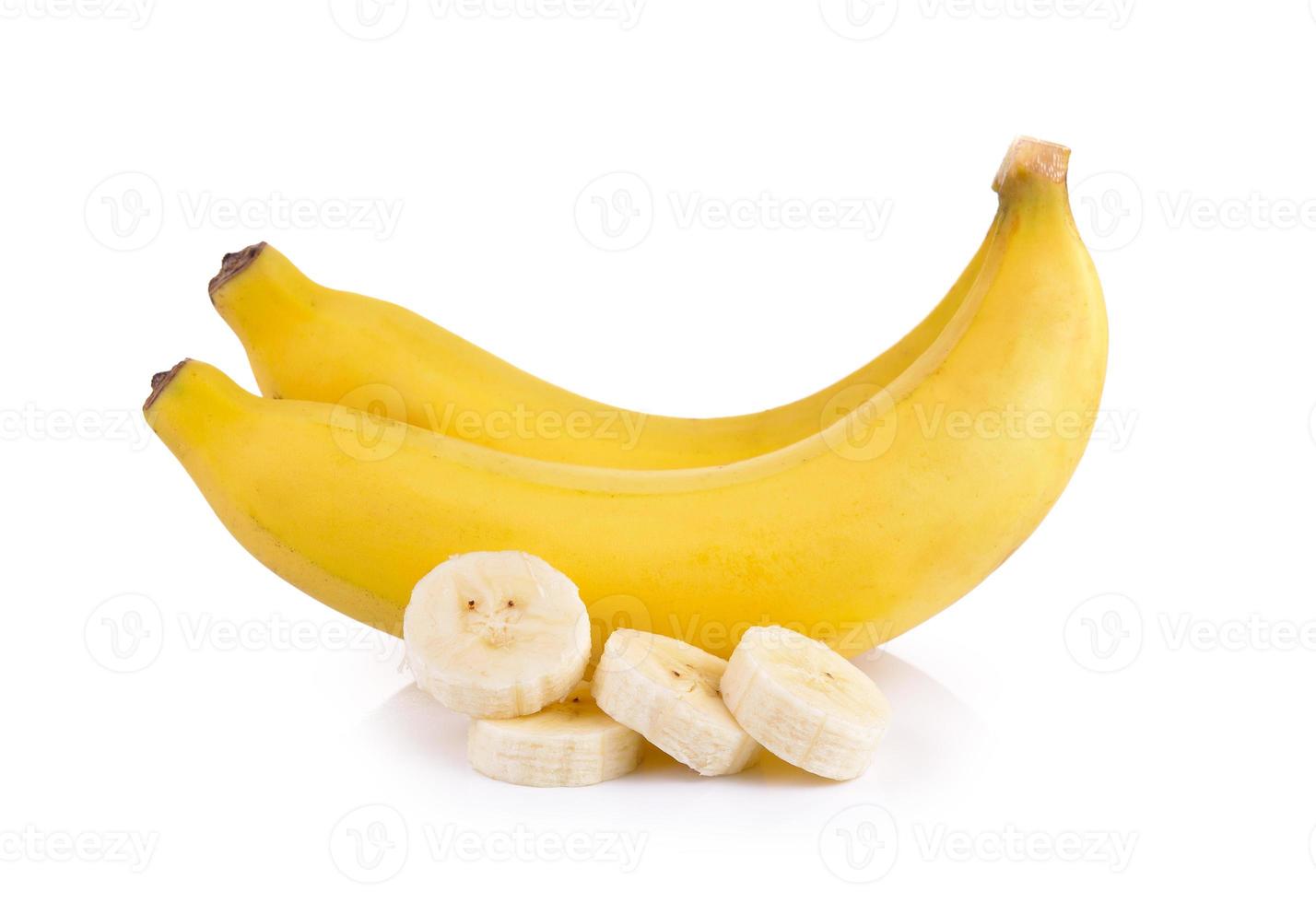 banano sobre fondo blanco foto
