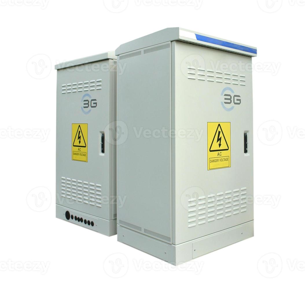 The communication server box on white background photo