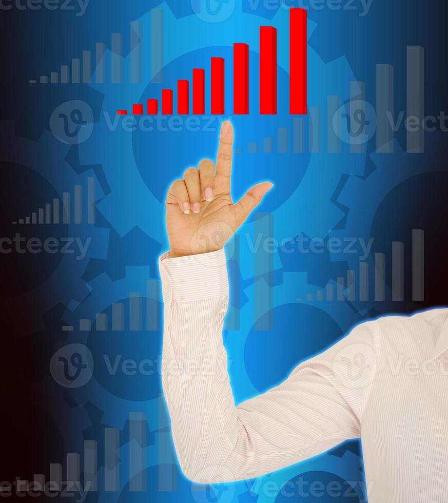 business woman drawing a graph photo