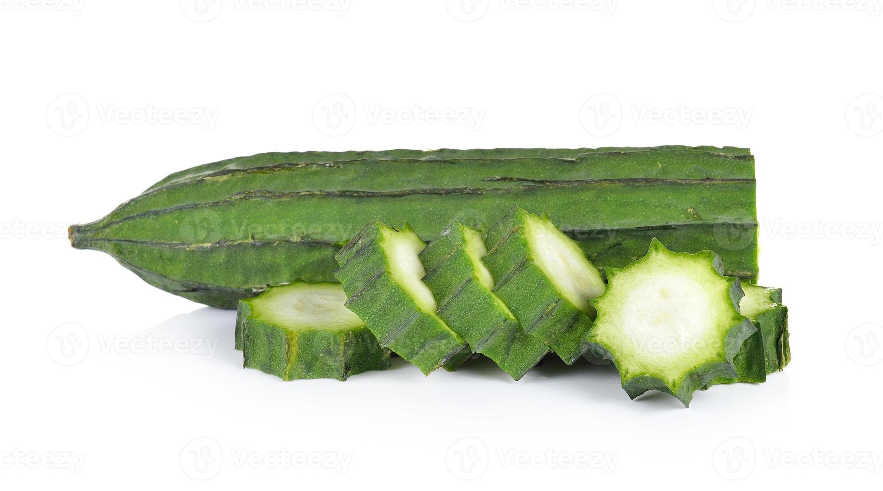 fresh loofah on the white background photo