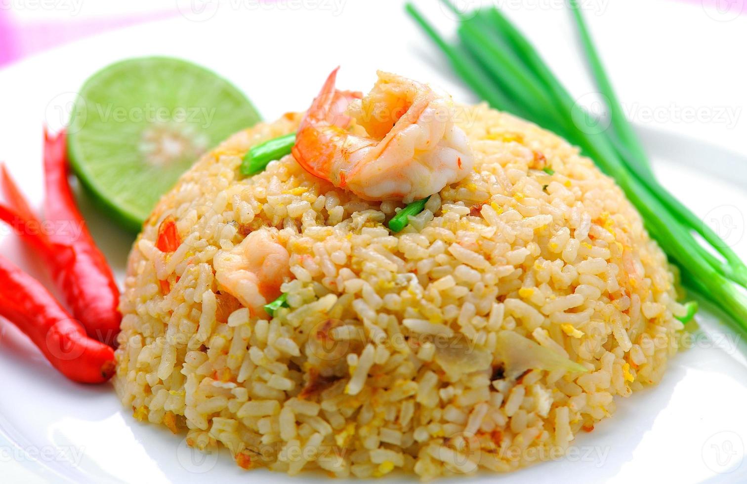 Fried rice with shrimp. photo