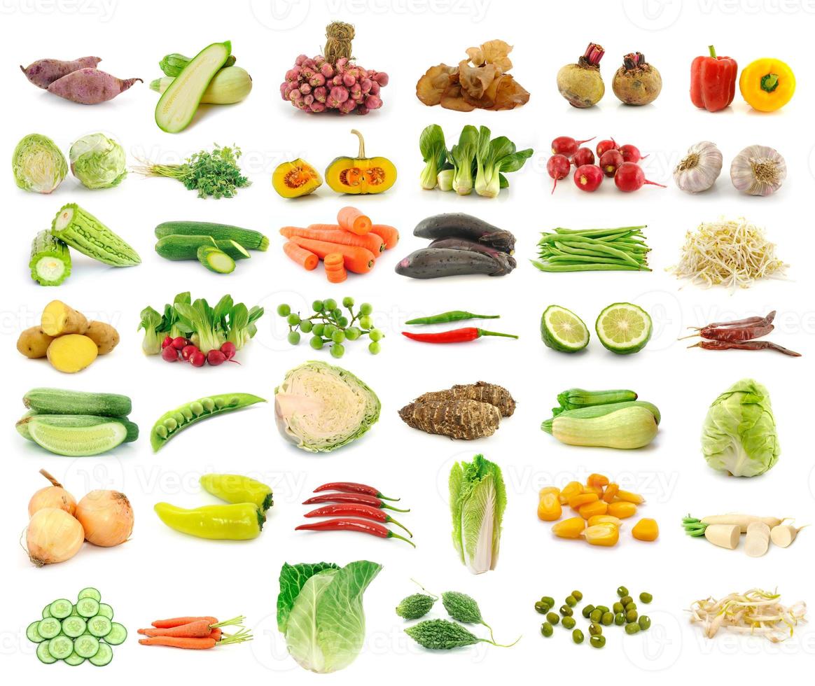 Vegetable collection isolated on a white background. photo