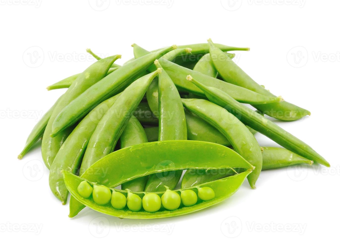 fresh green peas isolated on a white background photo