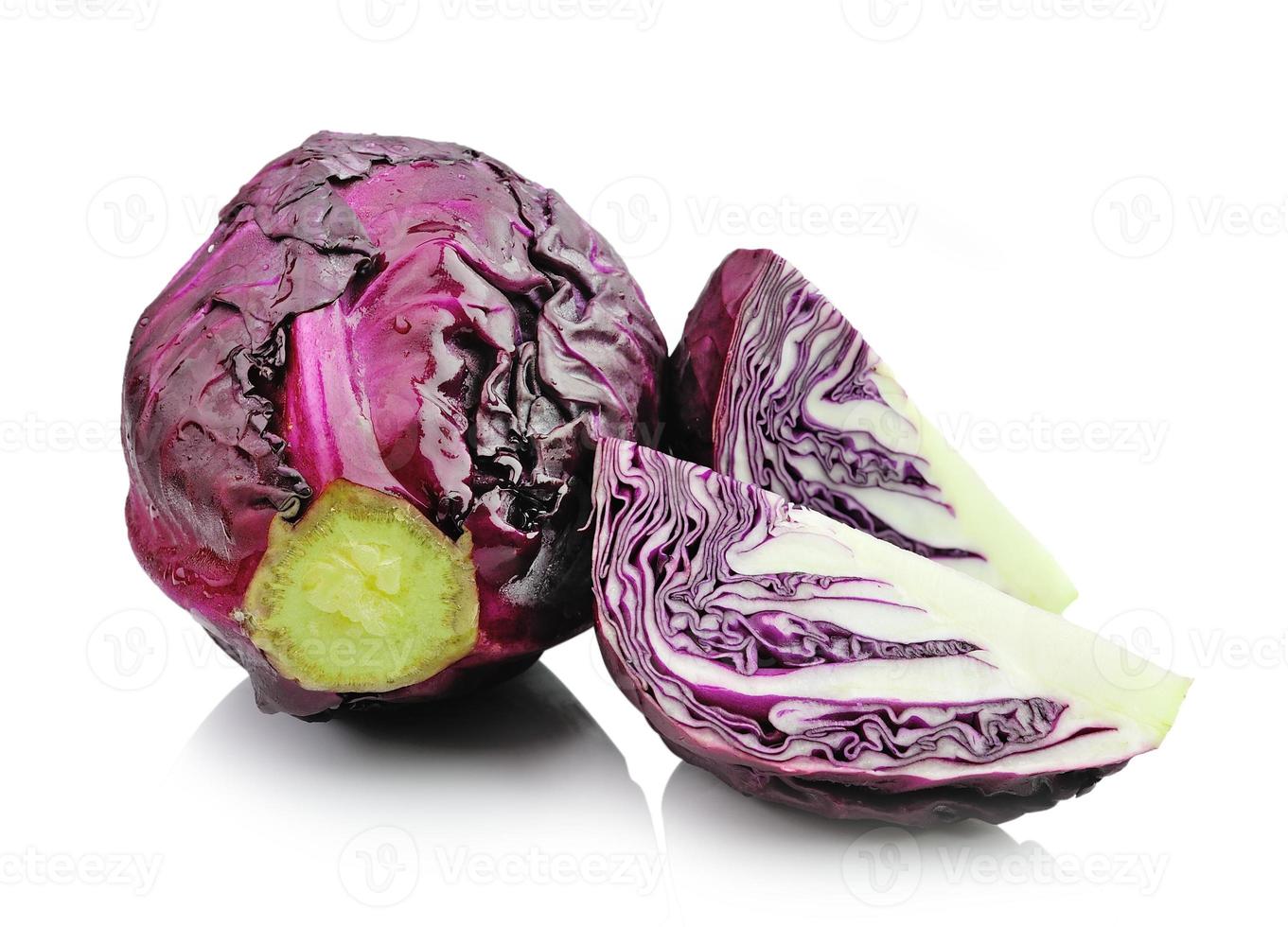 red cabbage on white background photo