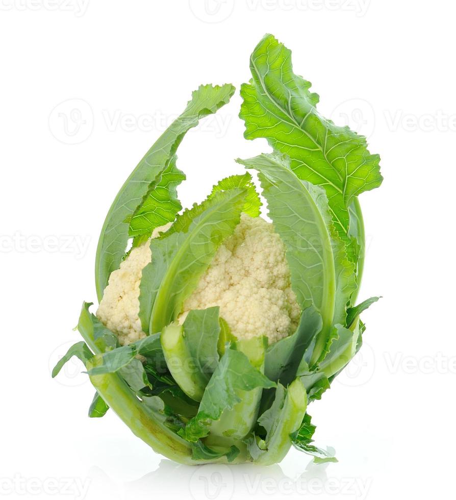single whole cauliflower isolated on white background photo