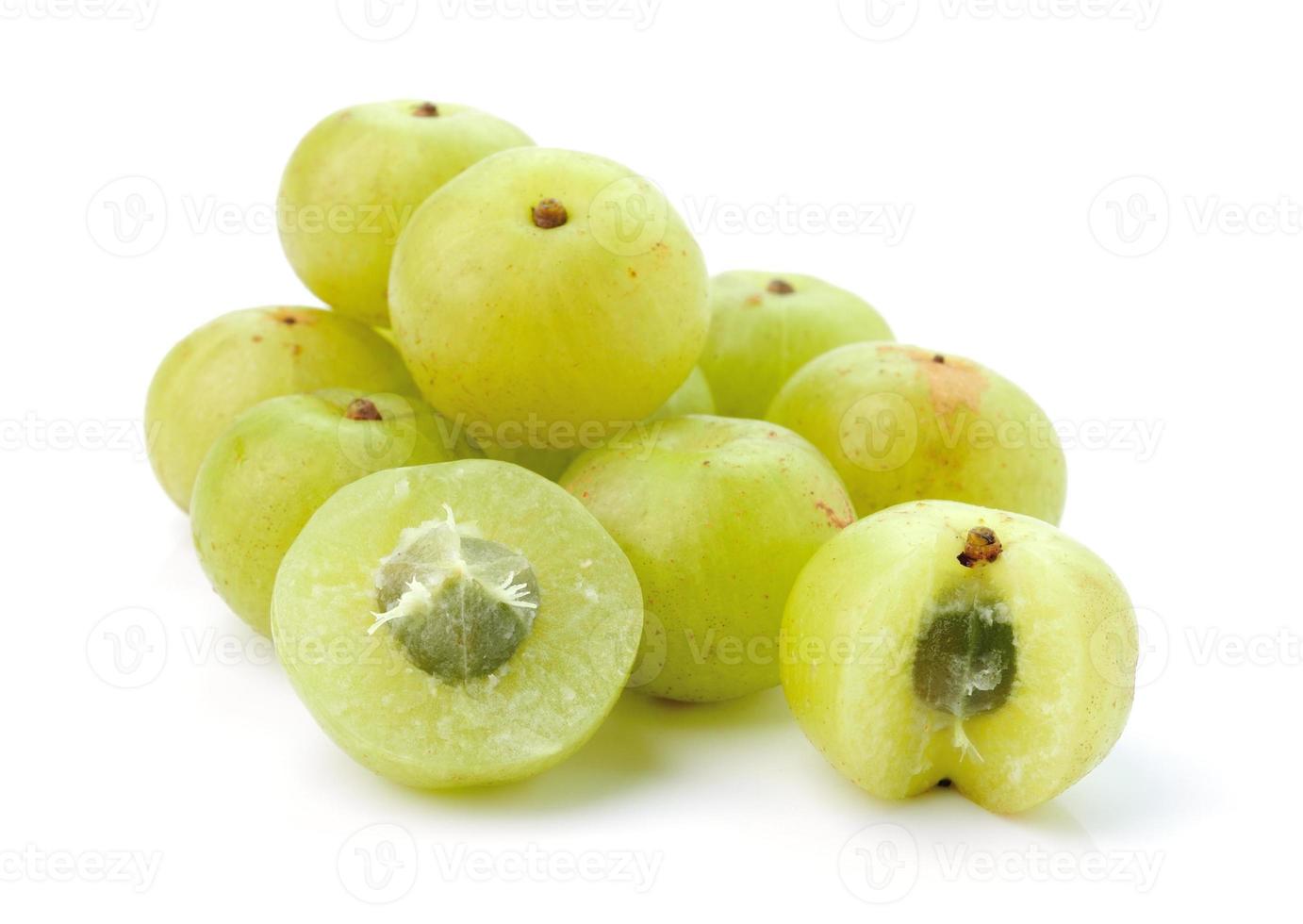 Indian gooseberries on white background photo