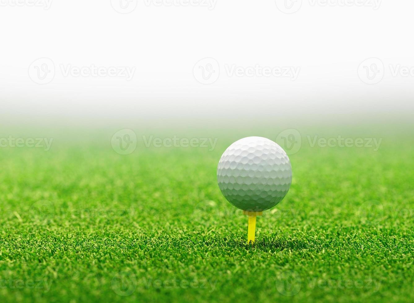 Golf ball on tee photo