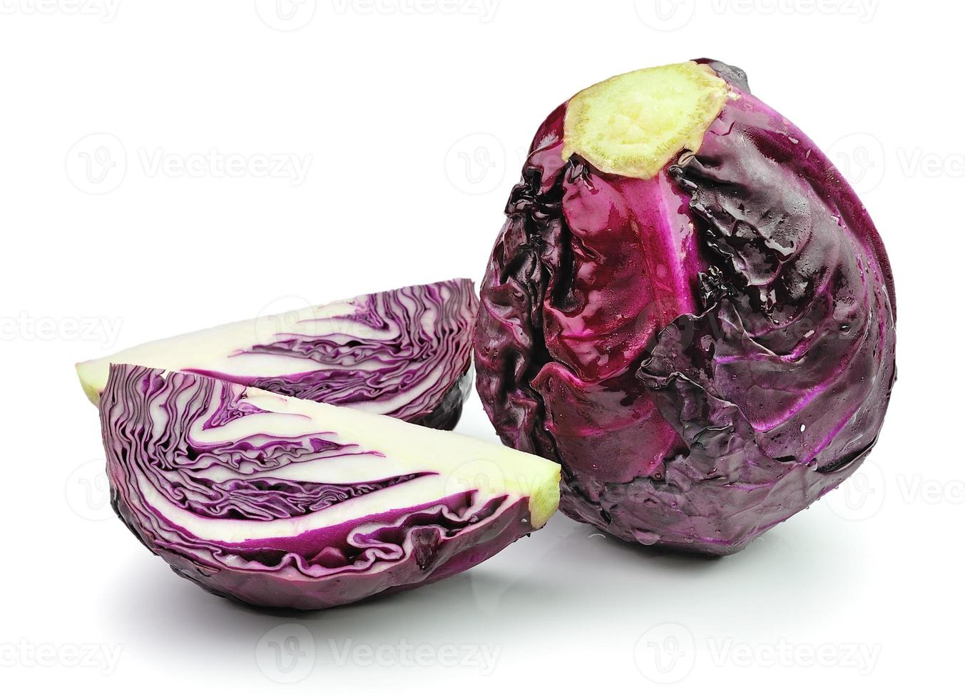 red cabbage on white background photo