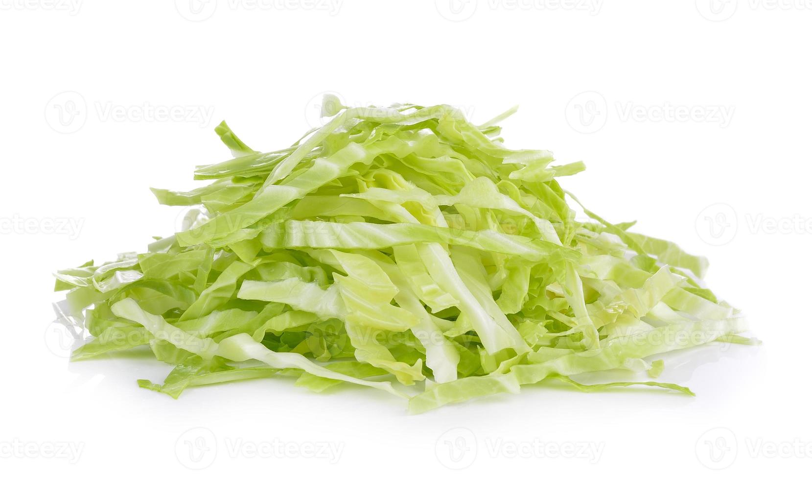 slice cabbage on white background photo