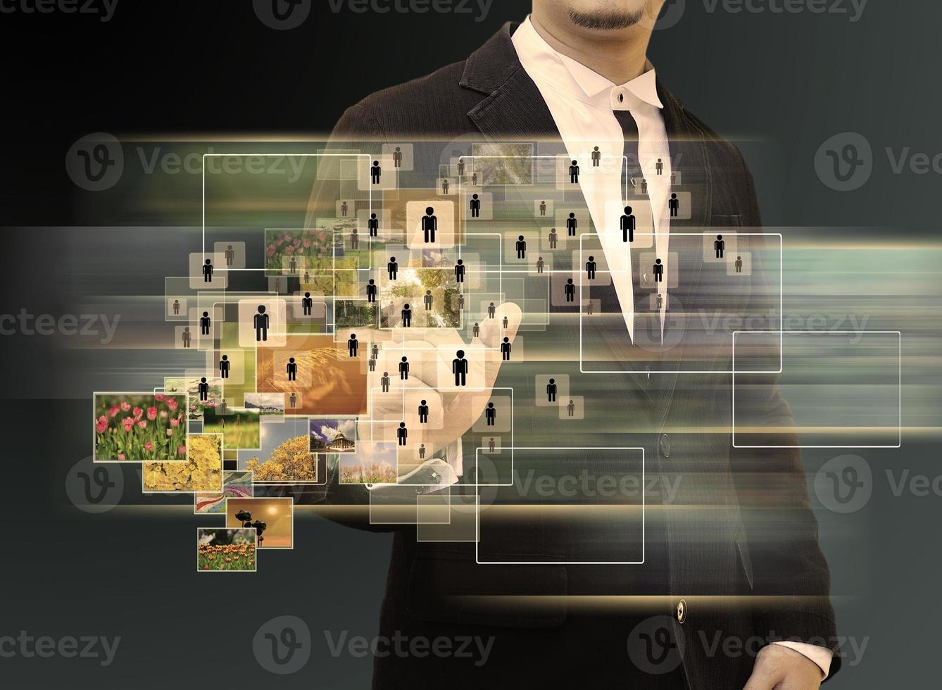 businessman working on modern technology photo