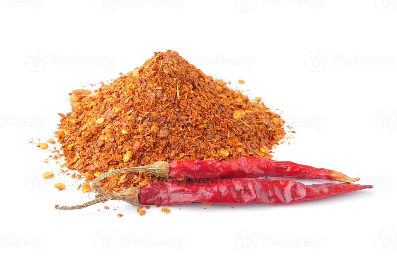 Cayenne pepper on white background photo