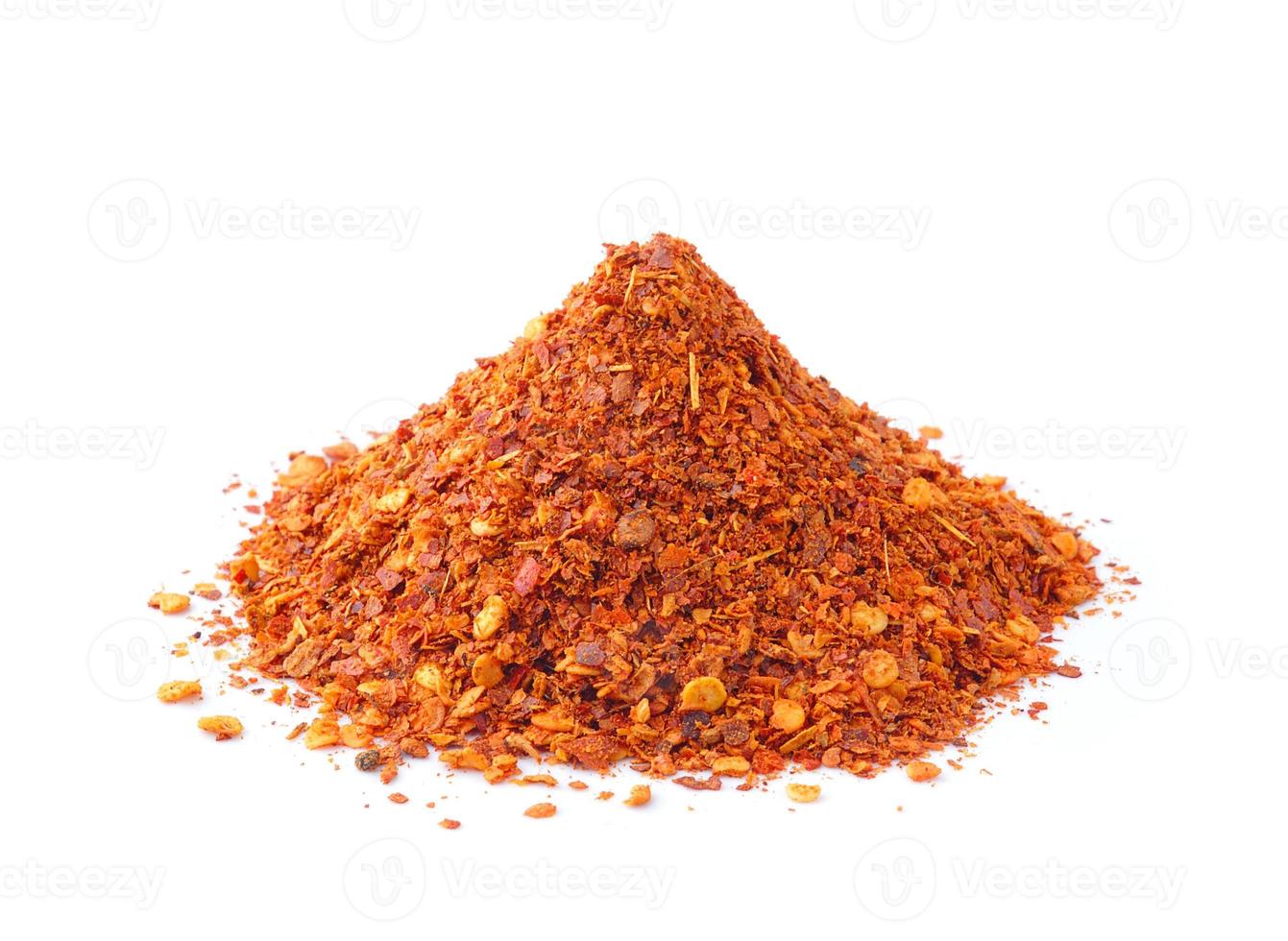 Cayenne pepper on white background photo