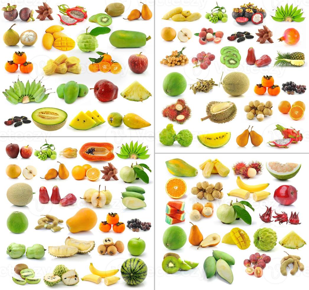 collection of Fruits isolated on white background photo