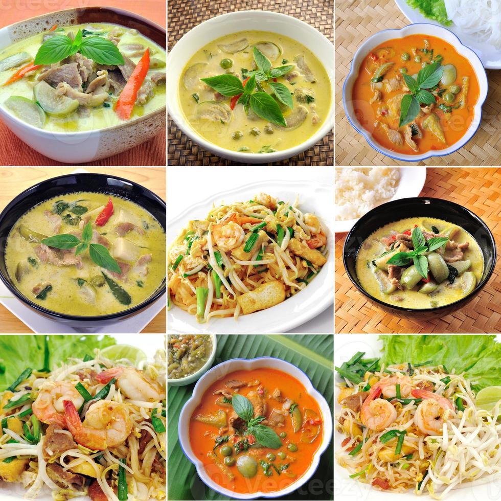 thaifood, green curry , padthai photo