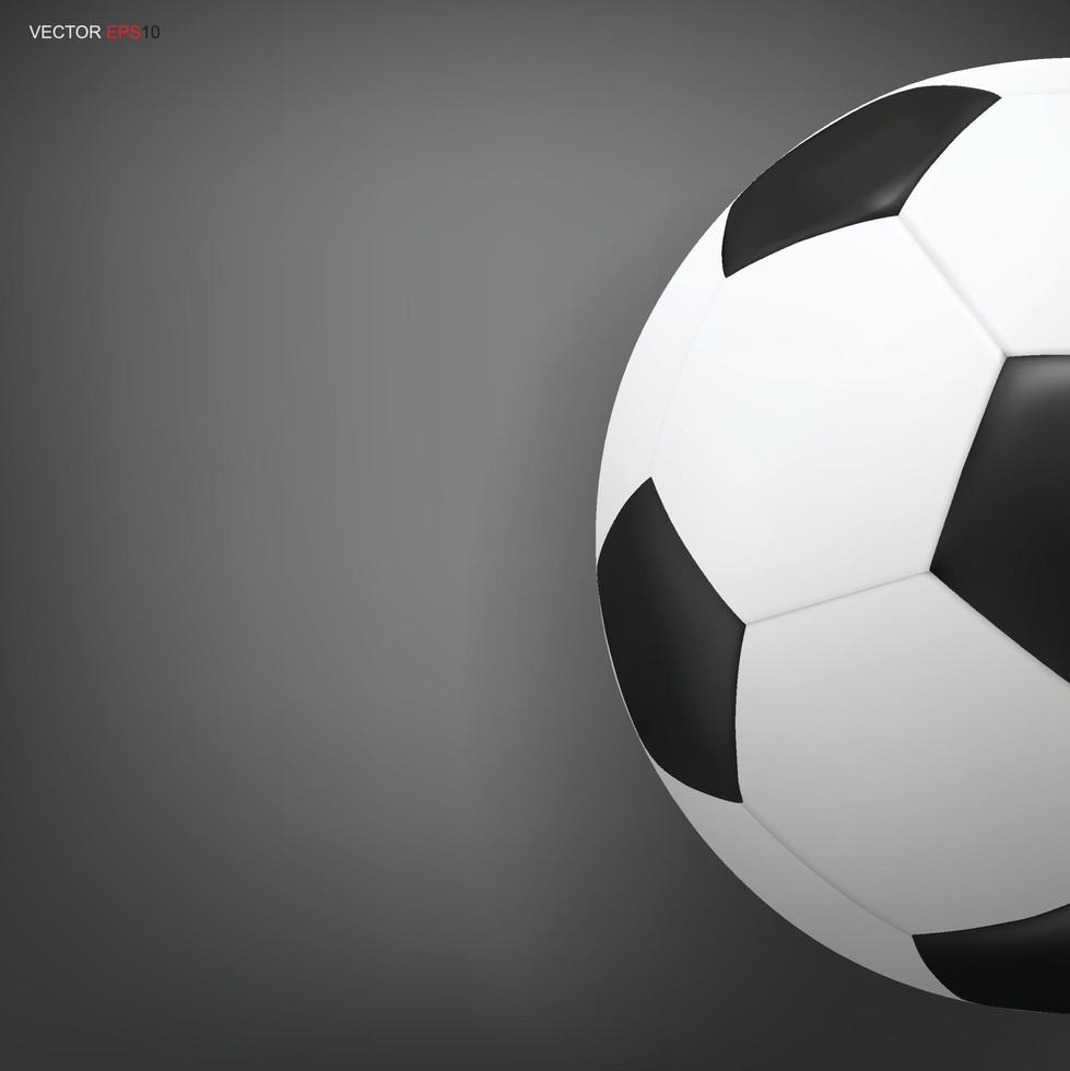 Balón de fútbol sobre fondo gris. vector. vector
