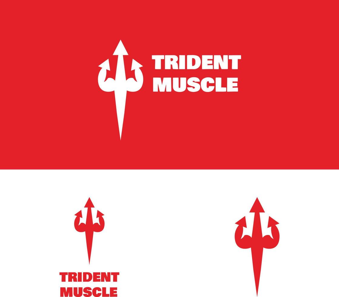 Trident and Muscle Logo Design vector