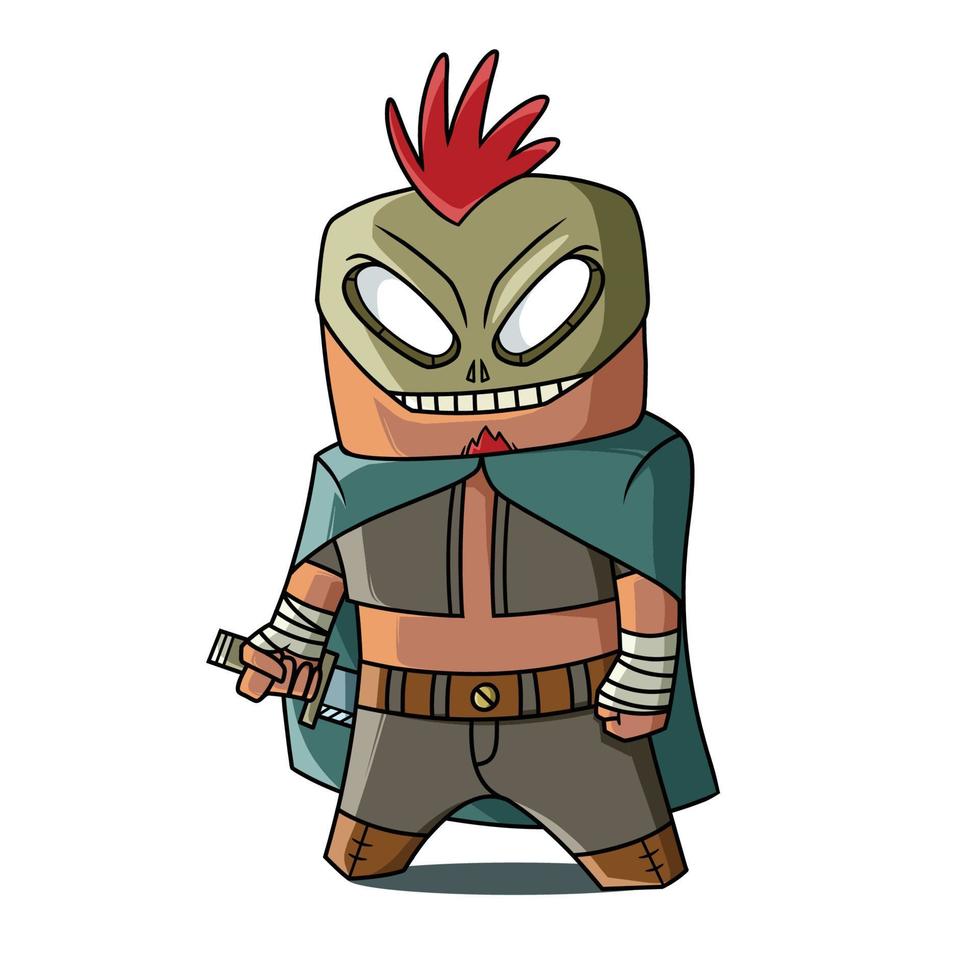 personaje de dibujos animados dibujados a mano con mohawk vector