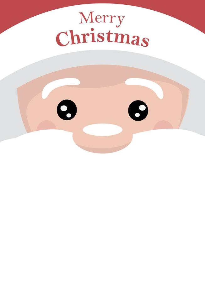 Christmas card of santa claus face with white background to write vector
