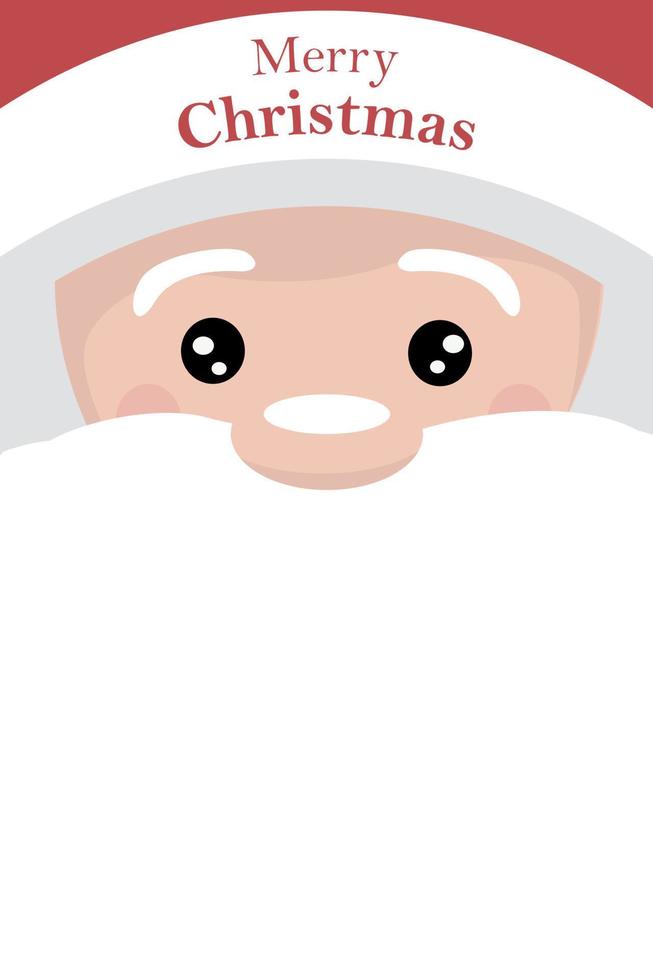 tarjeta de navidad, de, santa claus, cara, con, fondo blanco, para escribir vector