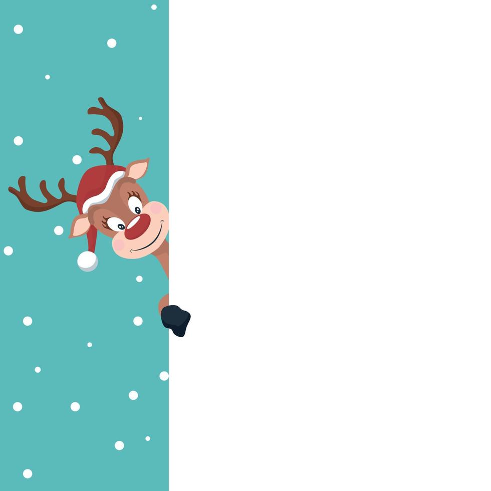 Reindeer Christmas card with white background to write vector