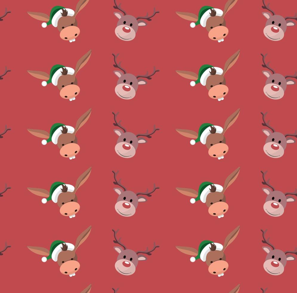 Fondo de papel de regalo con personajes navideños. vector