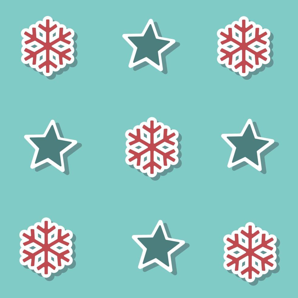 Fondo de colección de estrellas y nieve de Navidad para papel de regalo vector