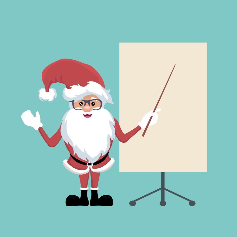 santa claus haciendo una presentación ejecutiva vector