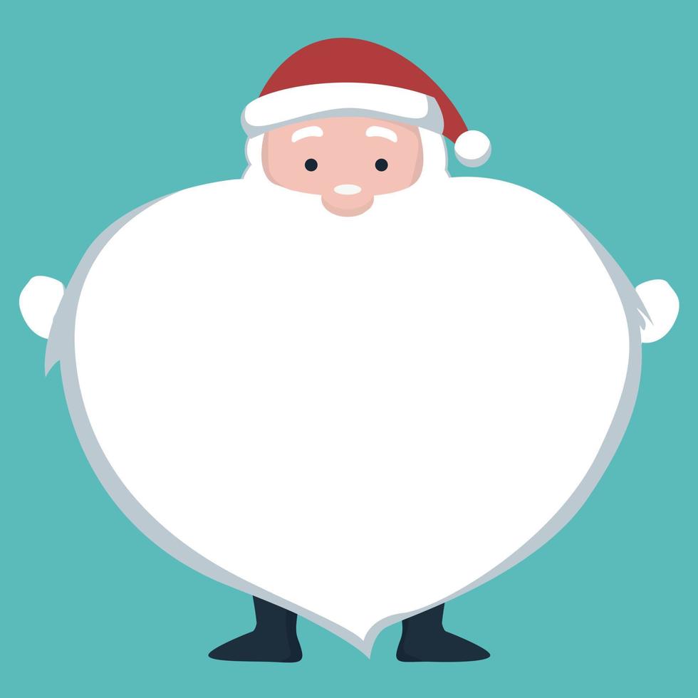 Christmas card of Santa Claus with heart shaped white background to write vector