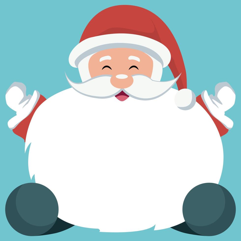 Christmas card of Santa Claus sitting with white background to write vector
