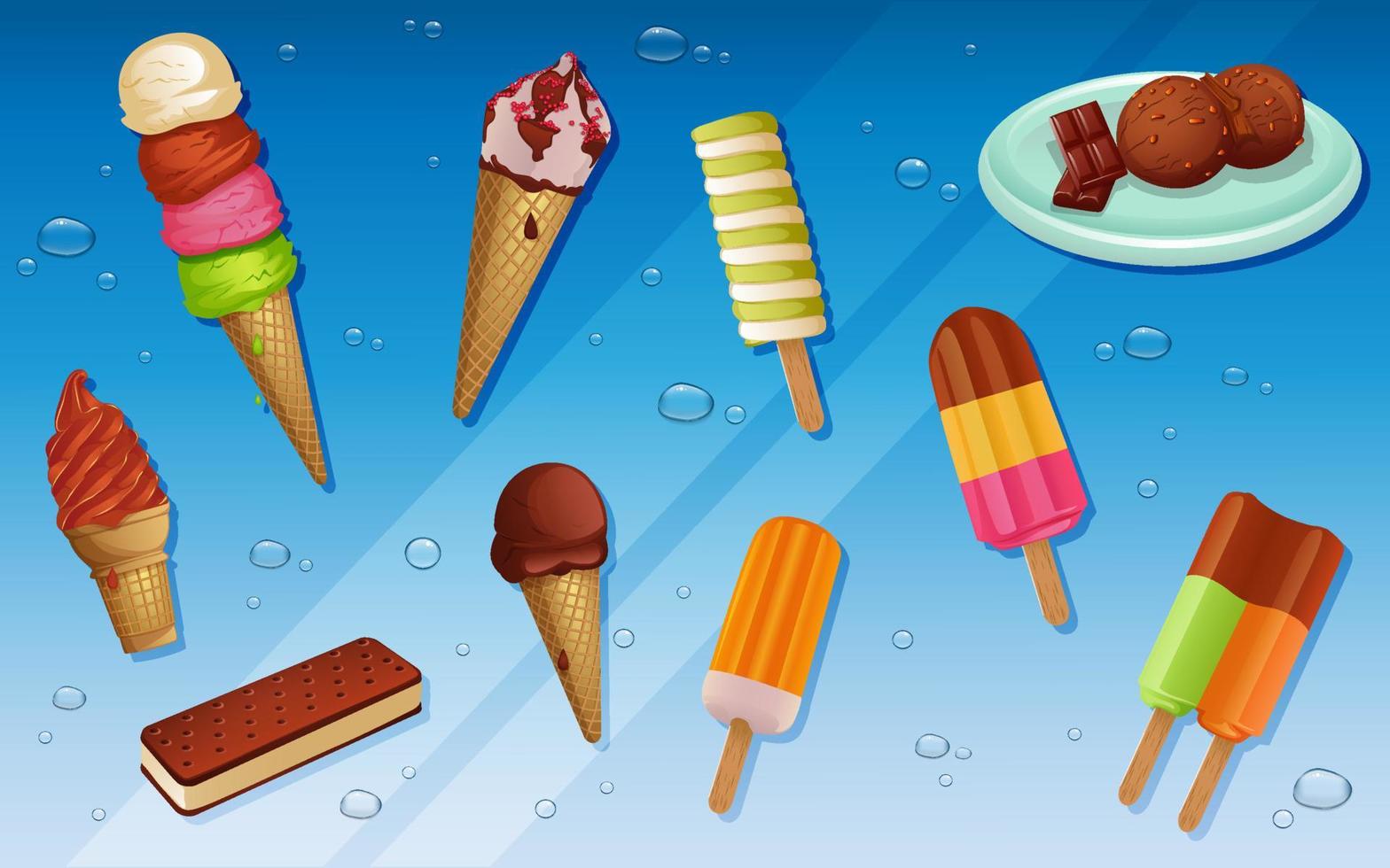 Various Vector Ice Cream and Desserts