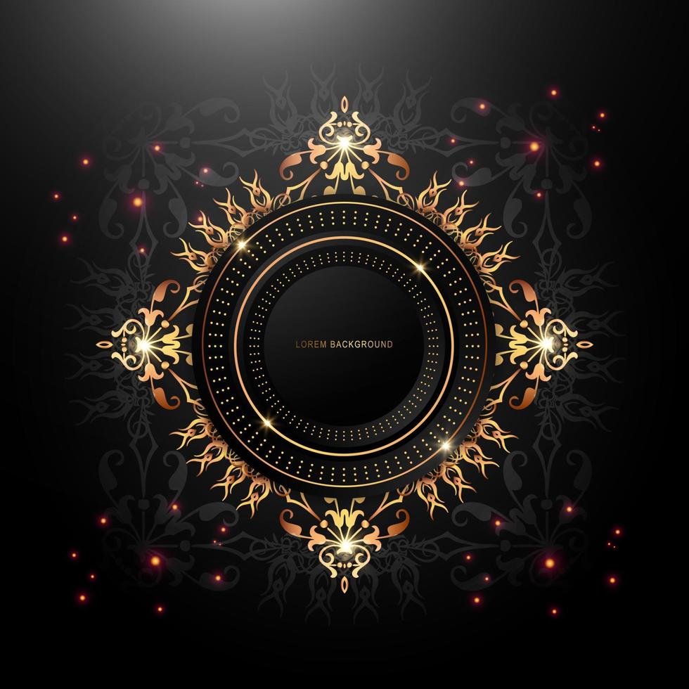 Luxury golden circles on dark background vector