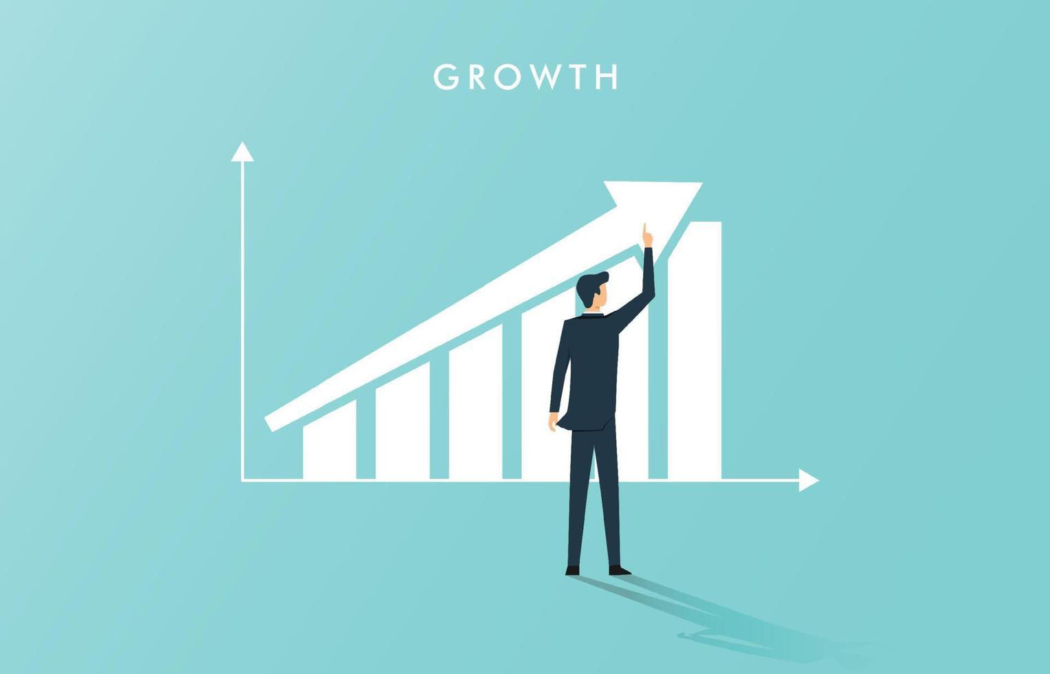 Business growth concept with upward arrow chart, symbol of success and achievement vector