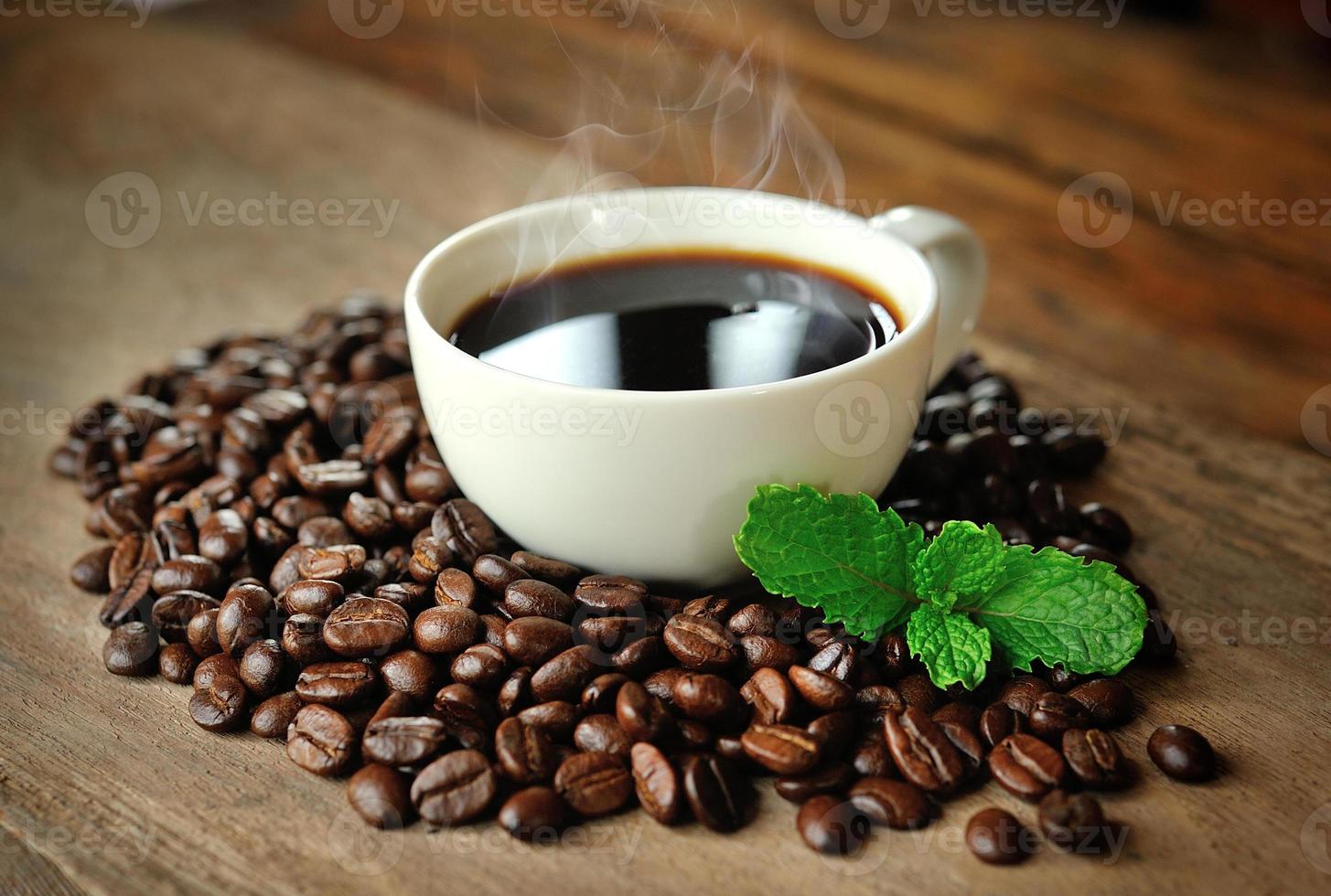 Image of a cup of coffee with mint photo