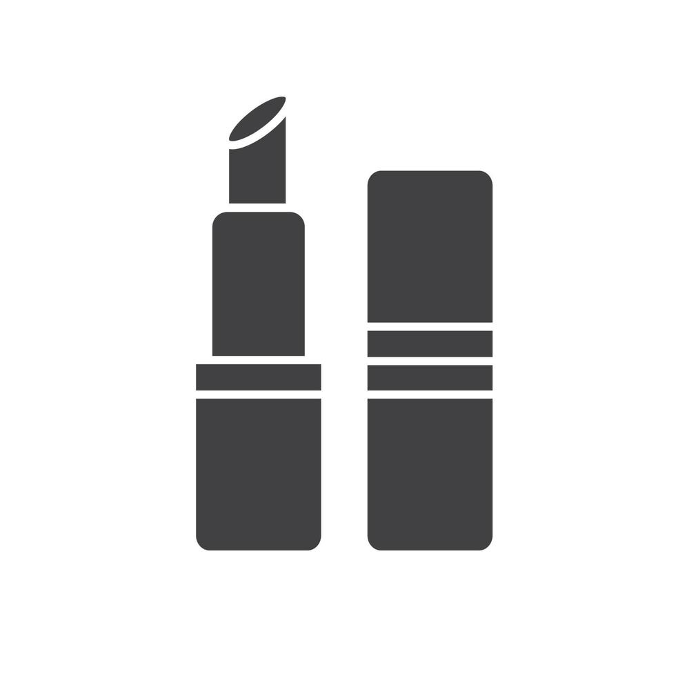 Lipstick glyph icon. Silhouette symbol. Negative space. Vector isolated illustration