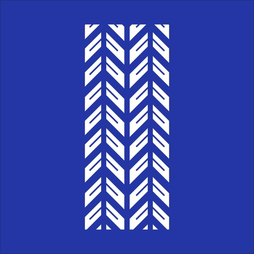 Track marks RGB white icon. Detailed automobile, motorcycle tyre traces. Car winter wheel print. All-terrain vehicle tire trail. Isolated vector illustration on blue background