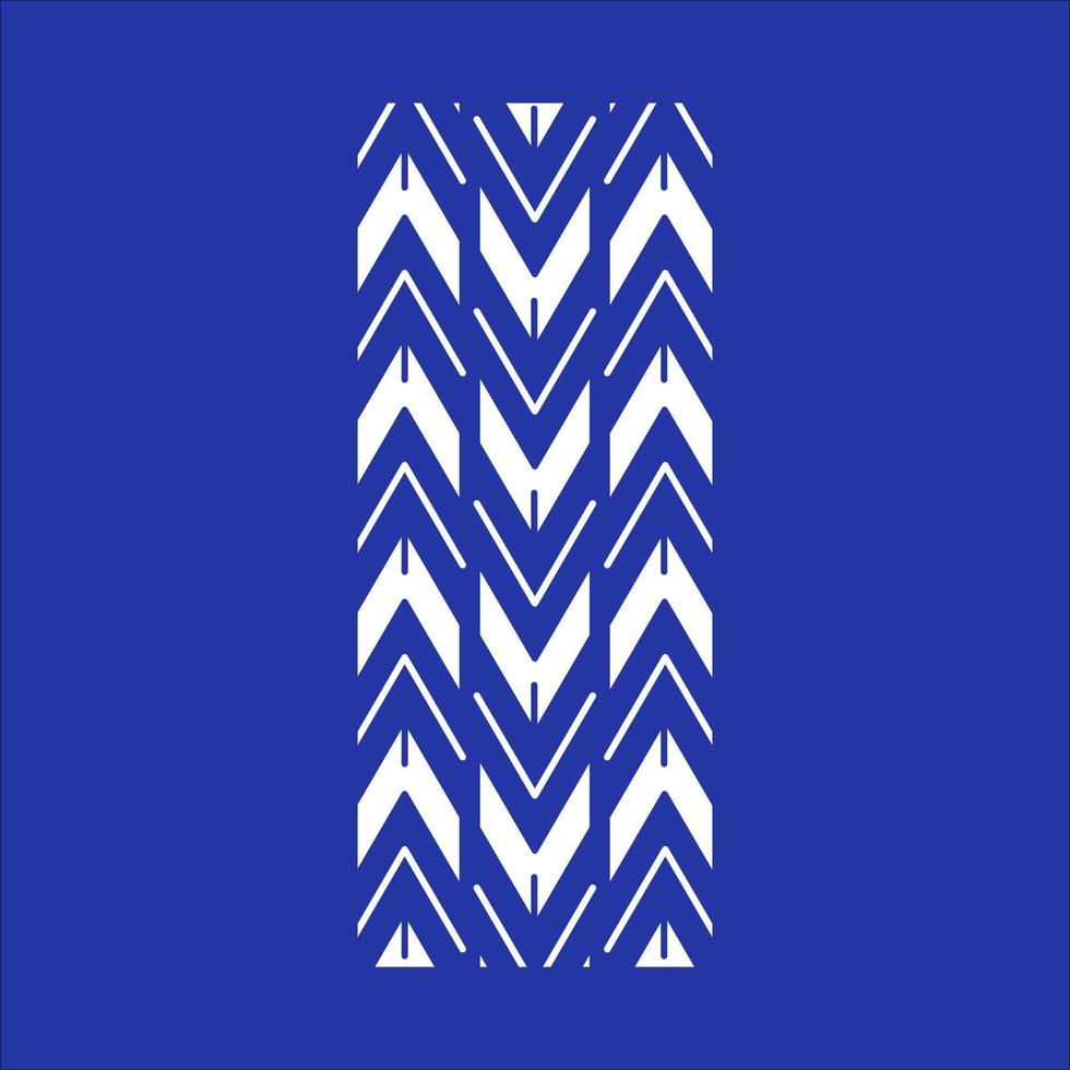 Track tread RGB white icon. Detailed automobile, motorcycle tyre marks. Car wheel trace with thick grooves. Vehicle zigzag-shaped tire trail. Isolated vector illustration on blue background