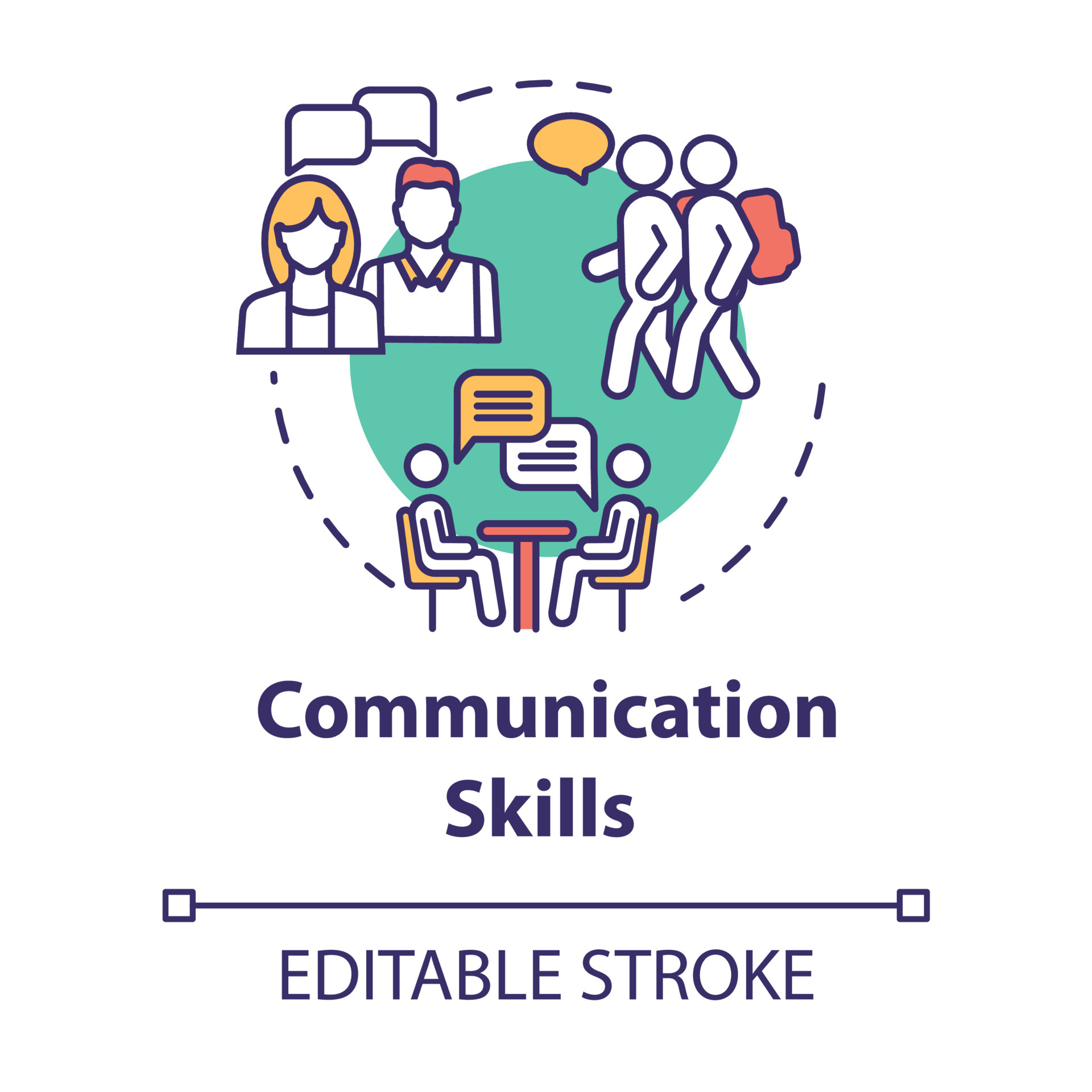 Communication skills concept icon. Group dynamic. Inclusive education