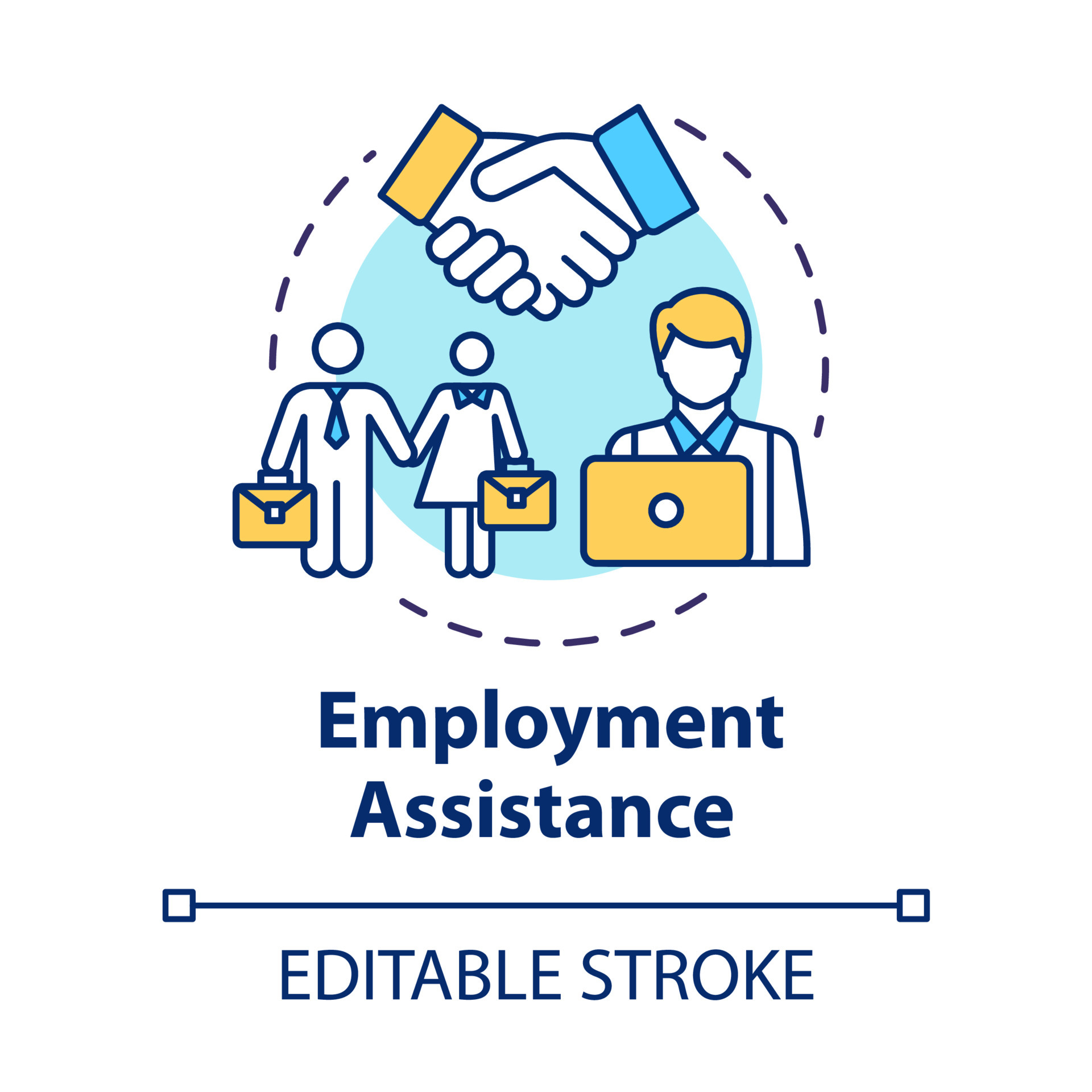 Employment assistance concept icon. Hiring for job position. Career