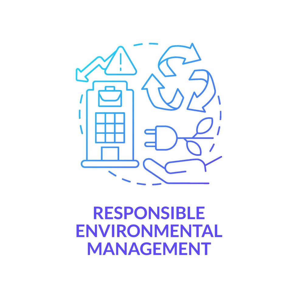 Responsible environmental management blue gradient concept icon. Reduce emissions and waste of energy abstract idea thin line illustration. Waste recycling. Vector isolated outline color drawing.