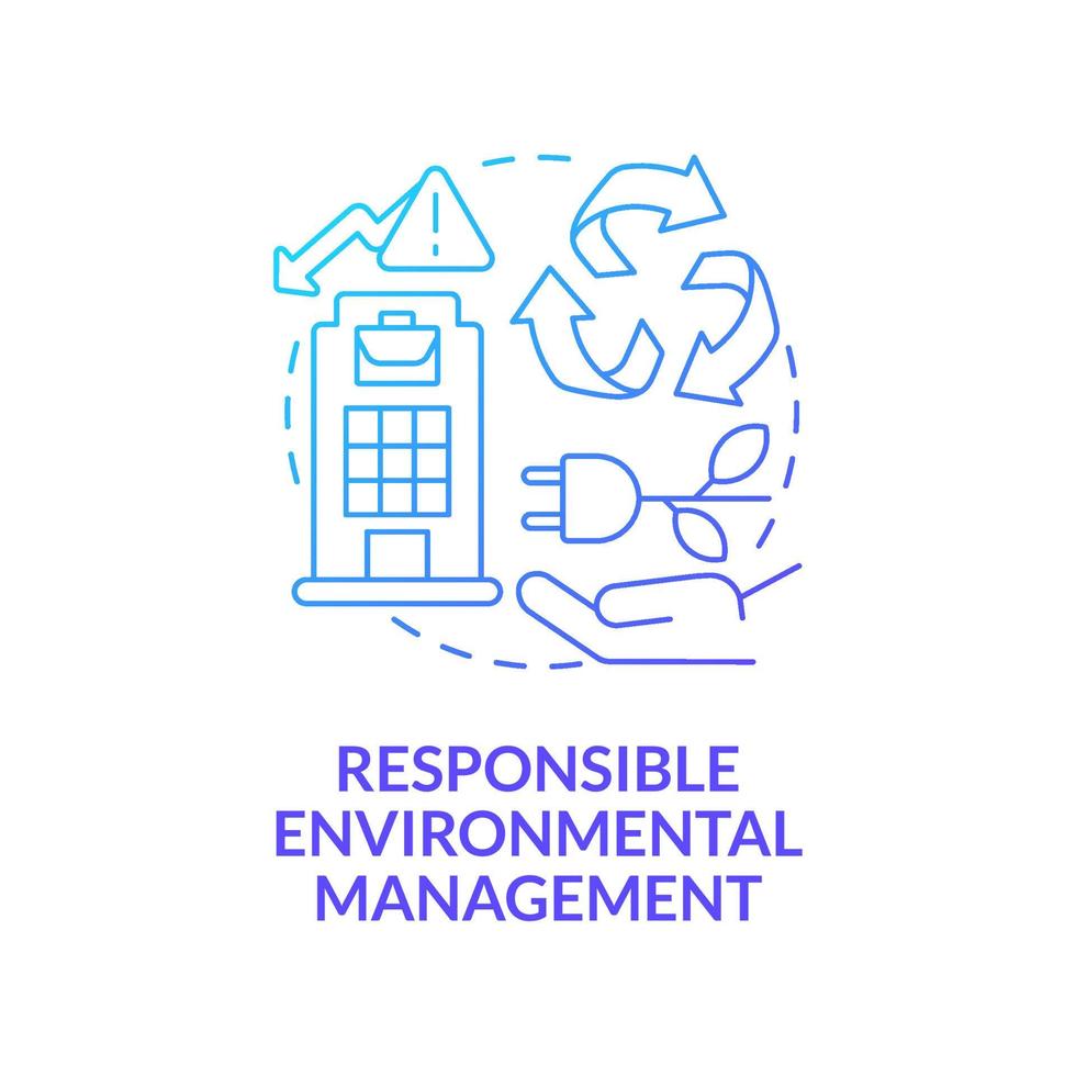 Responsible environmental management blue gradient concept icon. Reduce emissions and waste of energy abstract idea thin line illustration. Waste recycling. Vector isolated outline color drawing.