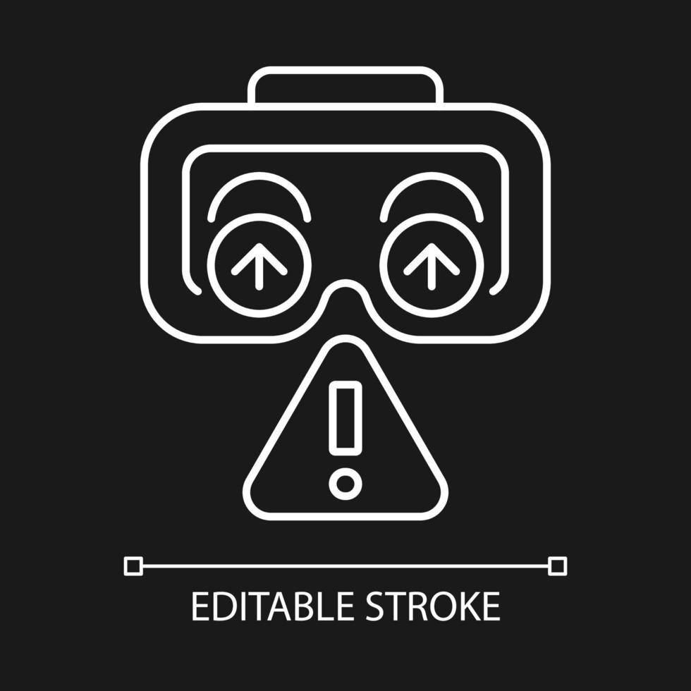 Use lenses protection white linear manual label icon for dark theme. Thin line customizable illustration. Isolated vector contour symbol for night mode for product use instructions. Editable stroke