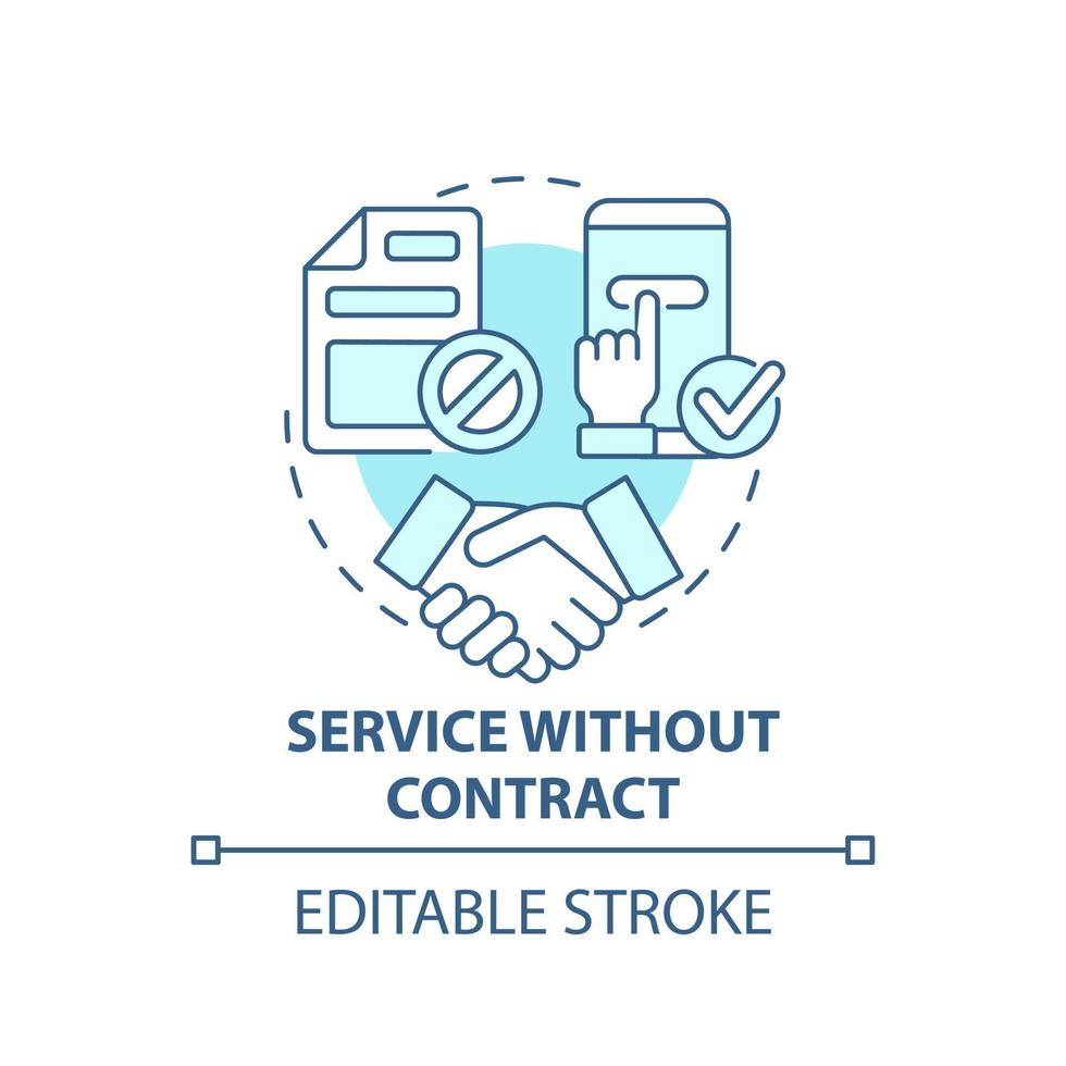 Service without contract blue concept icon. Waste collection service abstract idea thin line illustration. Online agreement. Sign up. Vector isolated outline color drawing. Editable stroke