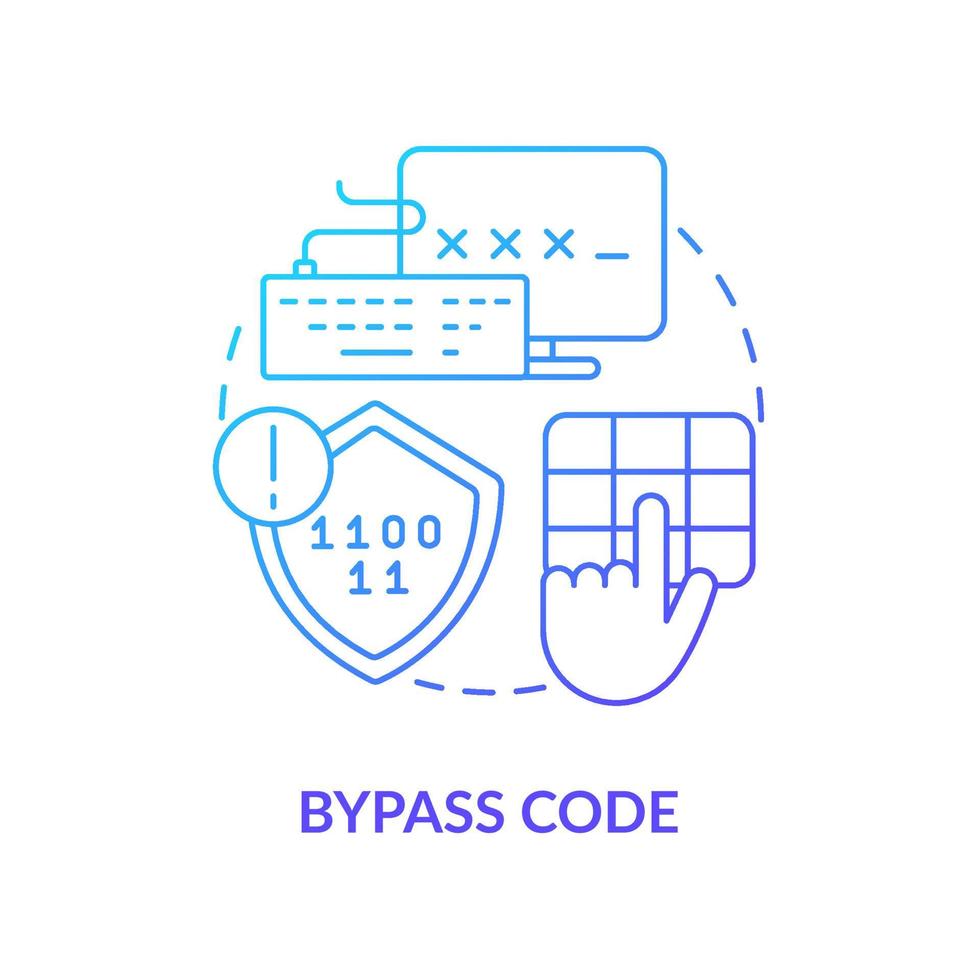 Bypass code blue gradient concept icon. User authentication abstract idea thin line illustration. Verification passcode. Security and safety. Vector isolated outline color drawing.