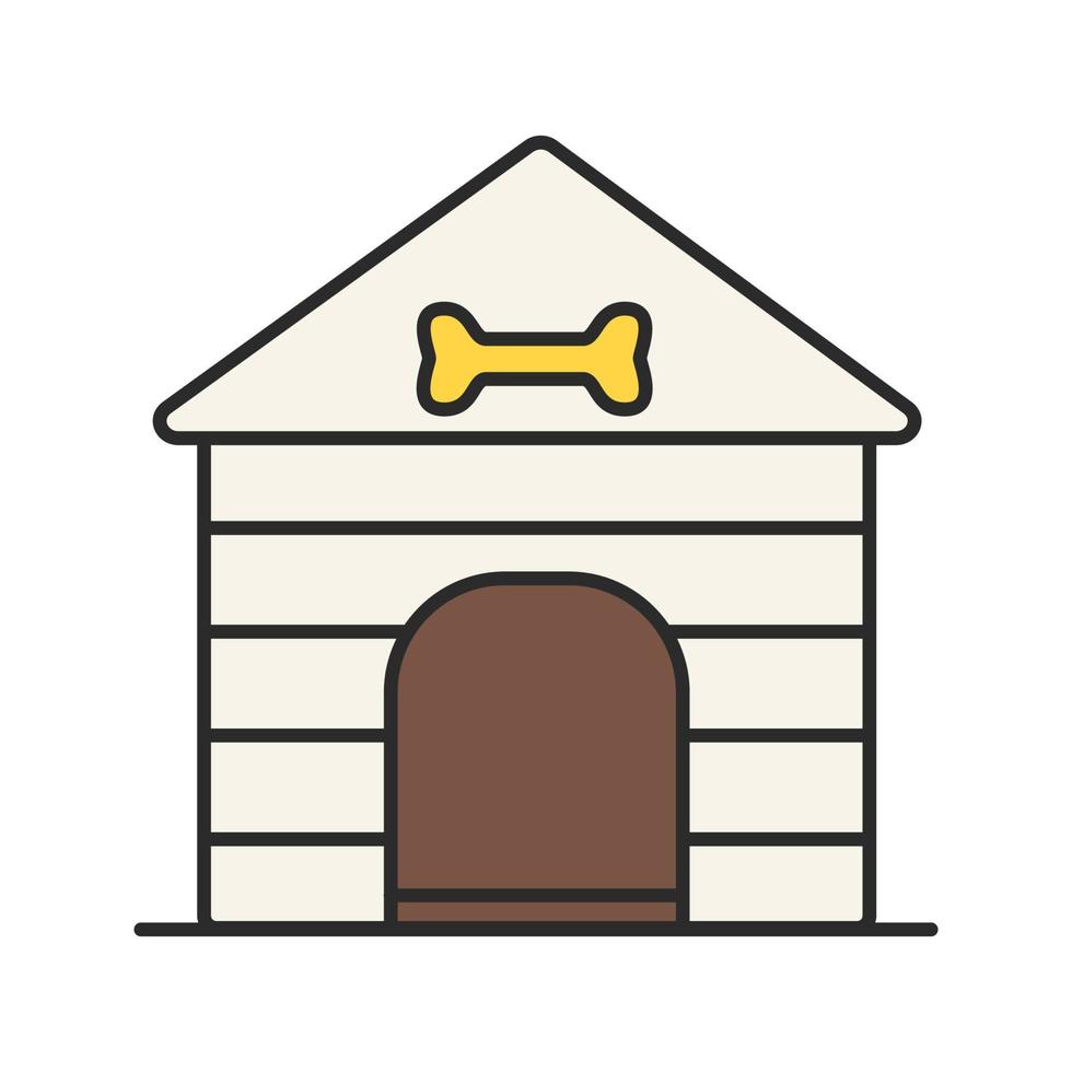 Dog's house color icon. Kennel. Isolated vector illustration