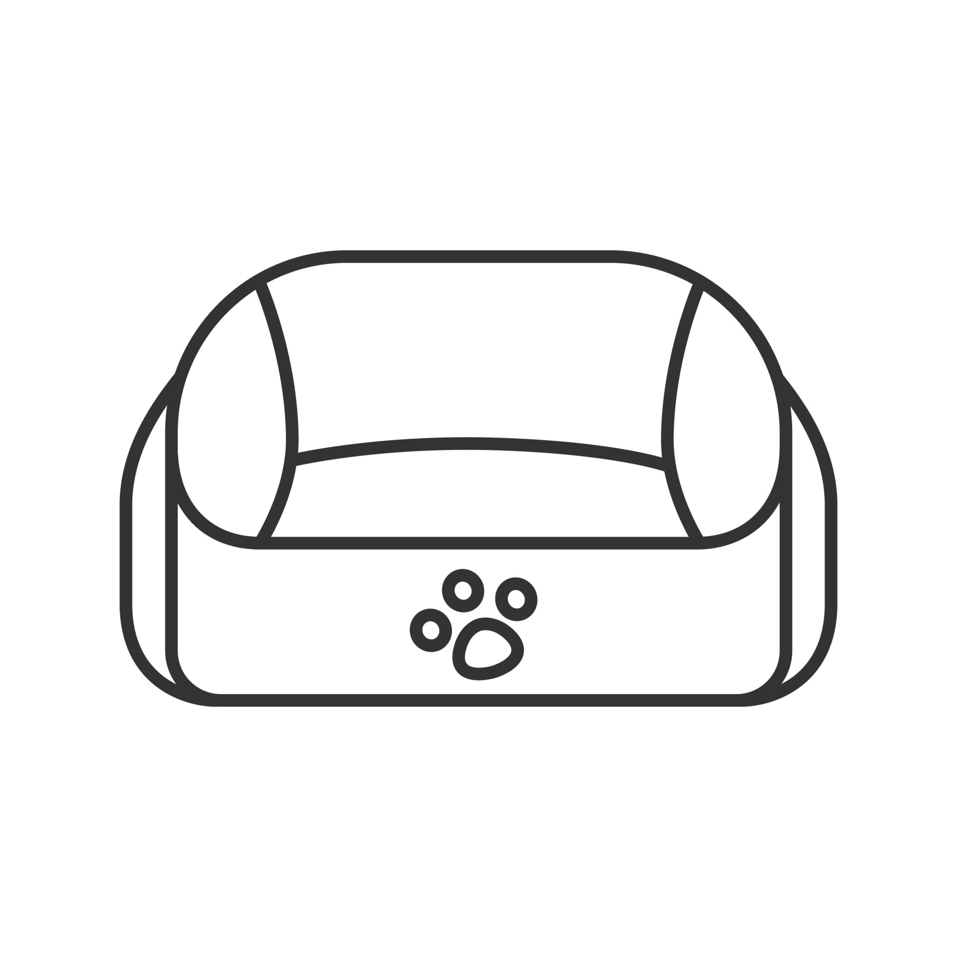 Pet bed linear icon. Thin line illustration. Contour symbol. Vector