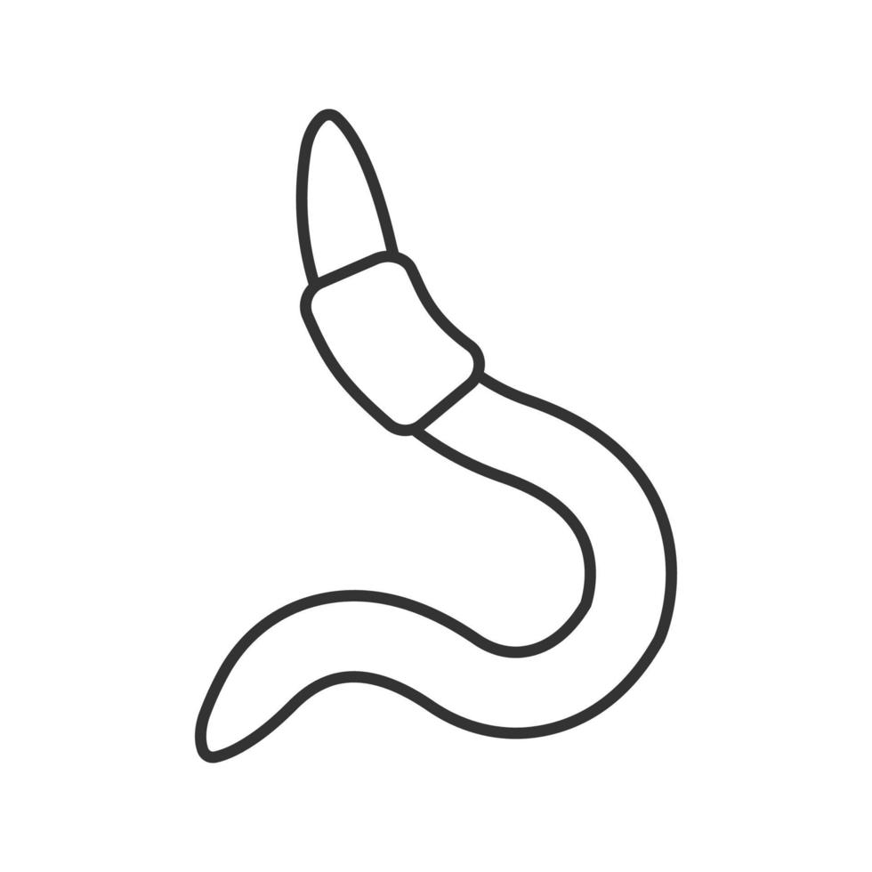 Worm linear icon. Thin line illustration. Fishing live bait. Contour symbol. Vector isolated outline drawing