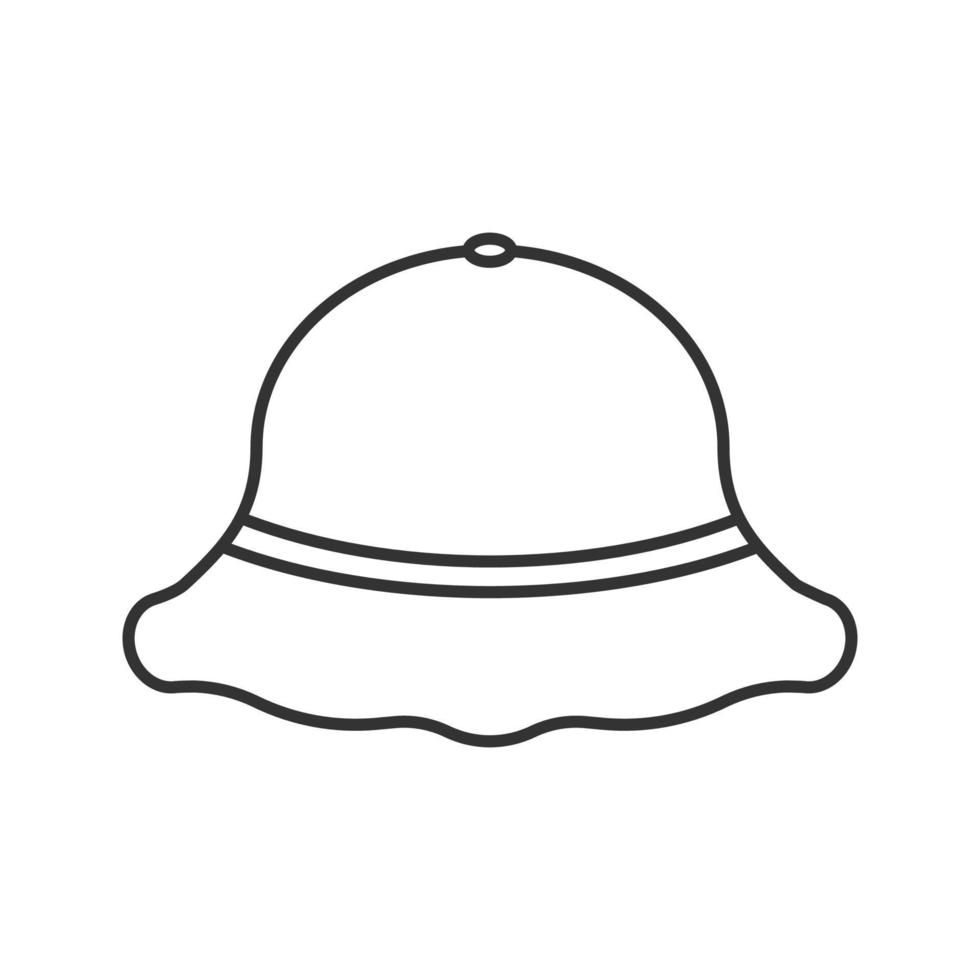 Fisherman's hat linear icon. Fishing equipment. Thin line illustration. Contour symbol. Vector isolated outline drawing