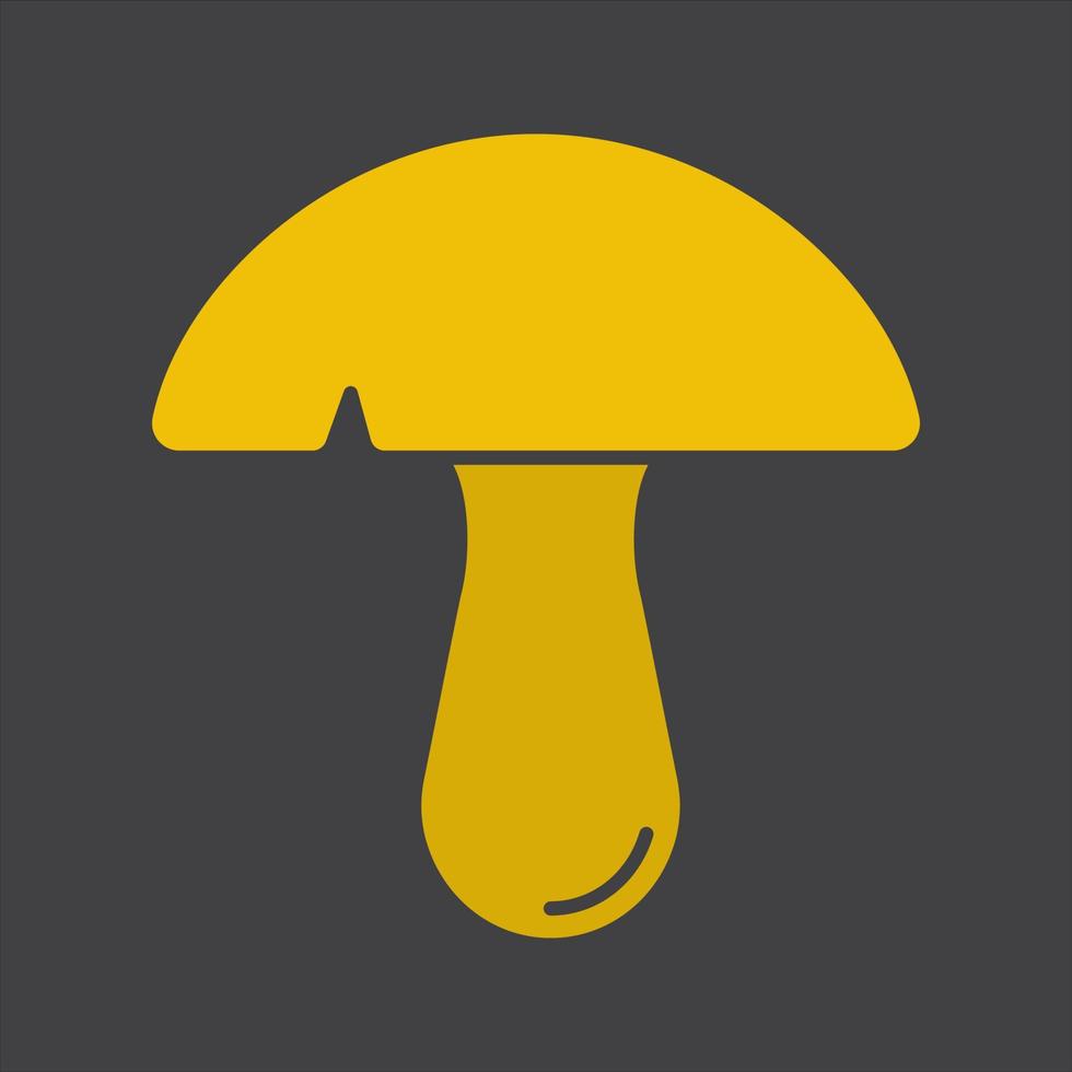 Mushroom glyph color icon. Silhouette symbol on black background. Negative space. Vector illustration